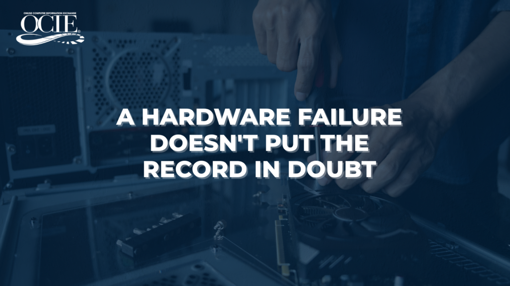 Technician repairing server hardware, representing tamper-proof retention's protection against hardware failure, from OCIE's blog Write Once, Never Overwrite: How Tamper-Proof Retention Works